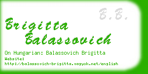 brigitta balassovich business card